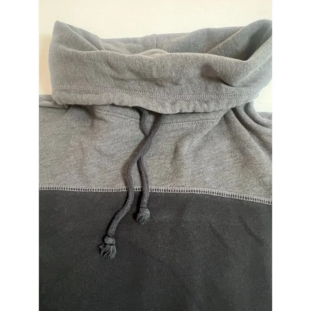Hollister Gray Black Cowl Neck Pullover S Y2K 1922 Colorblock